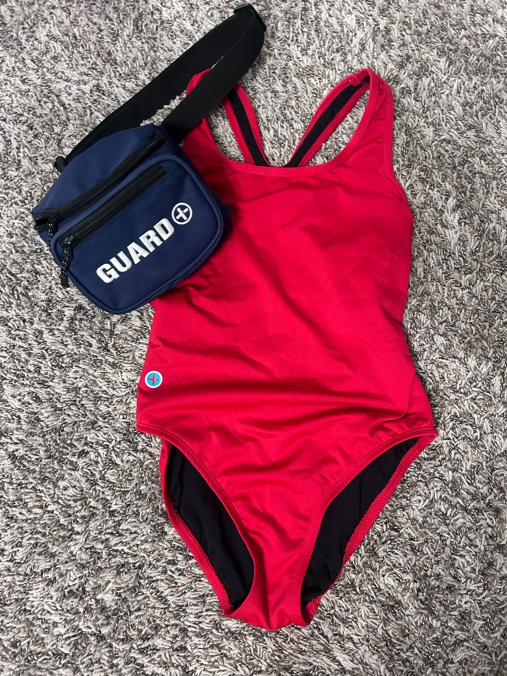 Women's Waterman Red One-Piece Swimsuit with Racerback - Lifeguard Style
